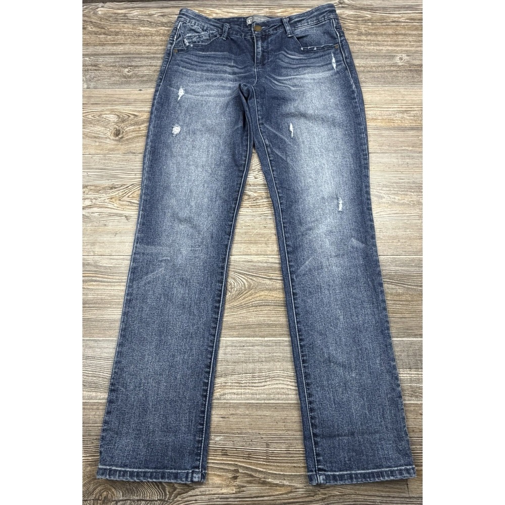 Wit & Wisdom Women's 6 Blue Straight Leg Jeans Mid Rise Stretch Medium Wash